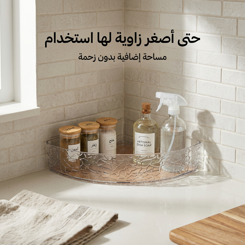 رف زاوية متعدد الاستخدامات منظم للحمام والمطبخ بدون حفر - الصورة 5