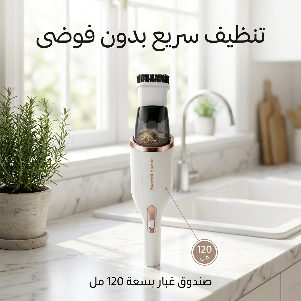 مكنسة لاسلكية محمولة لزوايا المنزل والمساحات الصغيرة بقوة شفط جبارة - الصورة 2