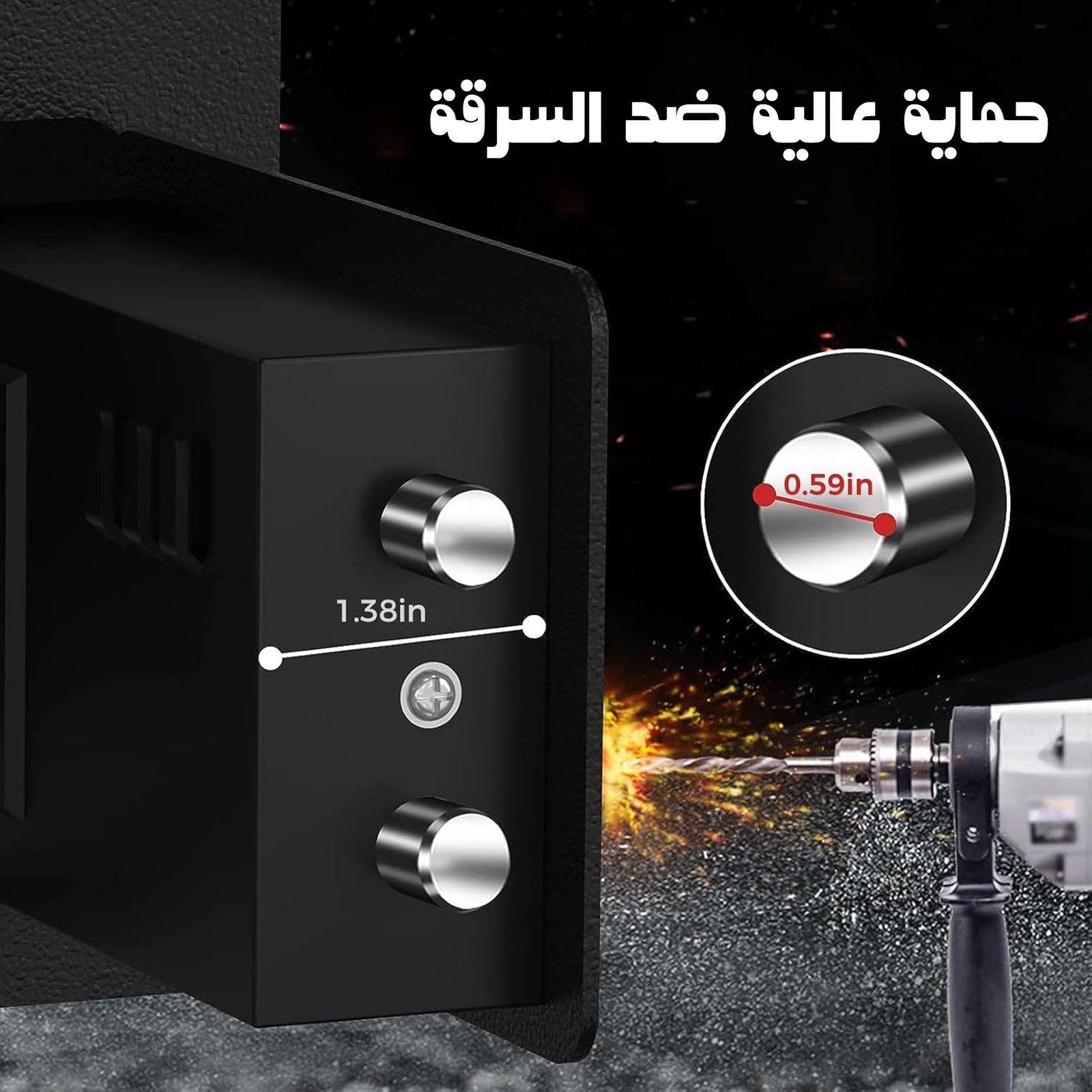 خزنة أمان رقمية مع قفل بلوحة مفاتيح رقمية للمنزل والمكتب 17 × 17 × 23 سم بضمان عام - الصورة 6
