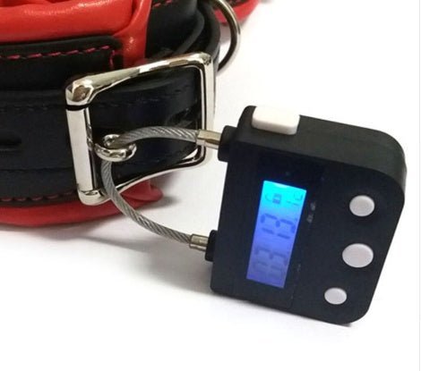 قفل الوقت أصفاد الوثن الفم الكمامة ميقاتي الكتروني Bdsm عبودية القيود العفة الأزواج لعب الكبار لعبة عبودية قفل - الصورة 2
