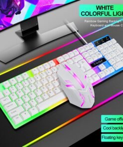 سلكية قوس قزح الخلفية USB واجهة لعبة لوحة المفاتيح لعبة مريحة