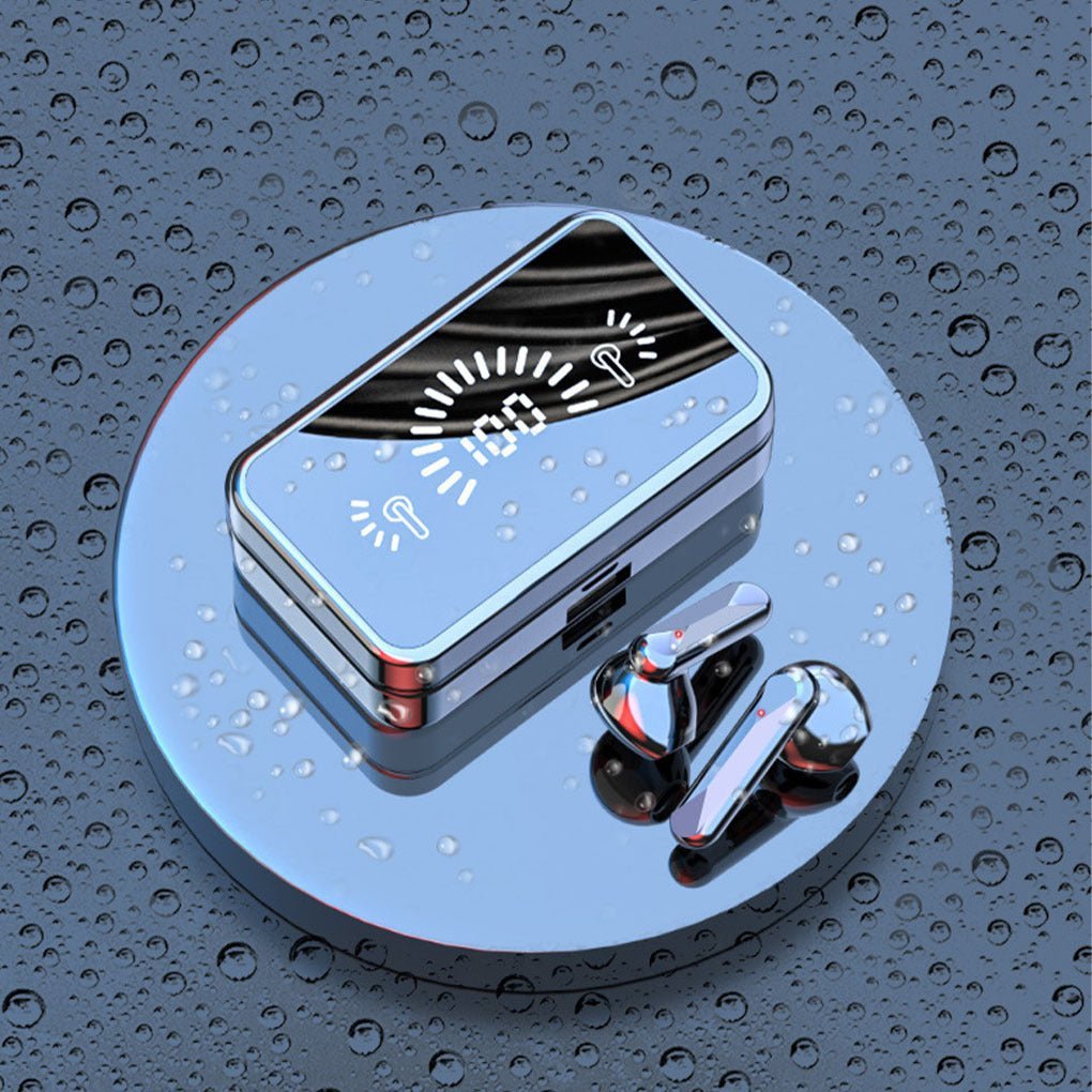 سماعات بلوتوث لاسلكية داخل الأذن، سماعات رأس لاسلكية طويلة الاستعداد مع ميكروفون LED وسماعات أذن رياضية صوت ستيريو - الصورة 4
