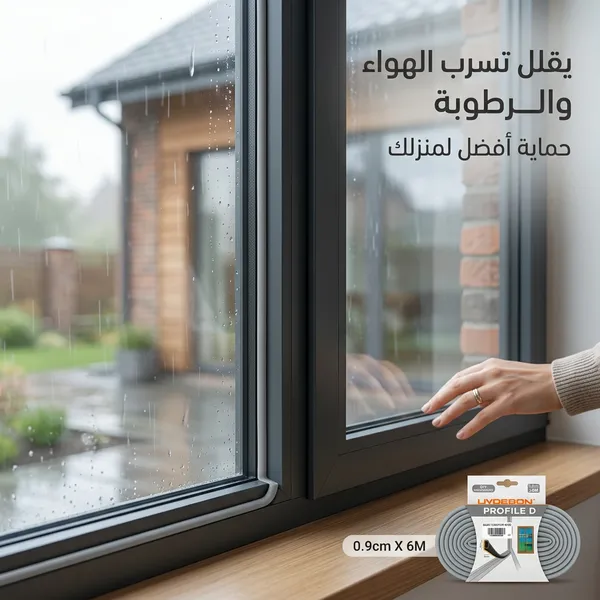 شريط مطاطي عازل للأبواب والنوافذ مانع للغبار والاتربة والماء - الصورة 4